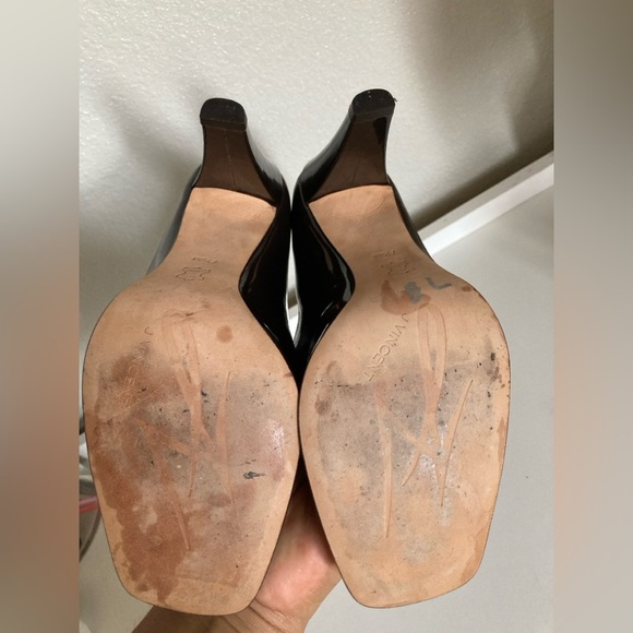 J. Vincent Sensational Brown Patent Leather Womens Open Toe 4" Heels Size 7.5 - Picture 8 of 8